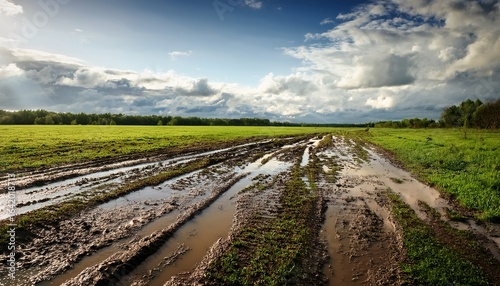 a muddy field after the rain