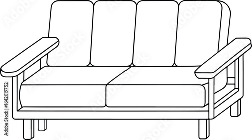 Modern sofa outline for interior design projects, offering clean lines and simple elegance in furniture concepts