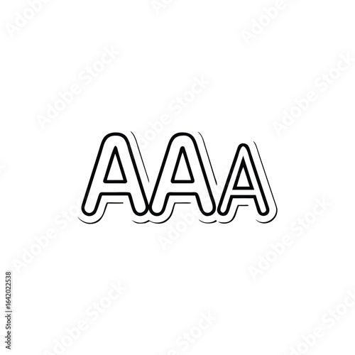 Three AAA Letters in Bold Outline Style on Transparent Background