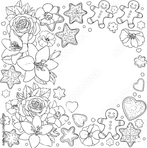 Wallpaper Mural christmas, christmas tree, pattern, flower, vector, floral, design, seamless, vintage, illustration, ornament, decoration, art, wallpaper, nature, decor, texture, element, flowers, mandala, leaf, retr Torontodigital.ca