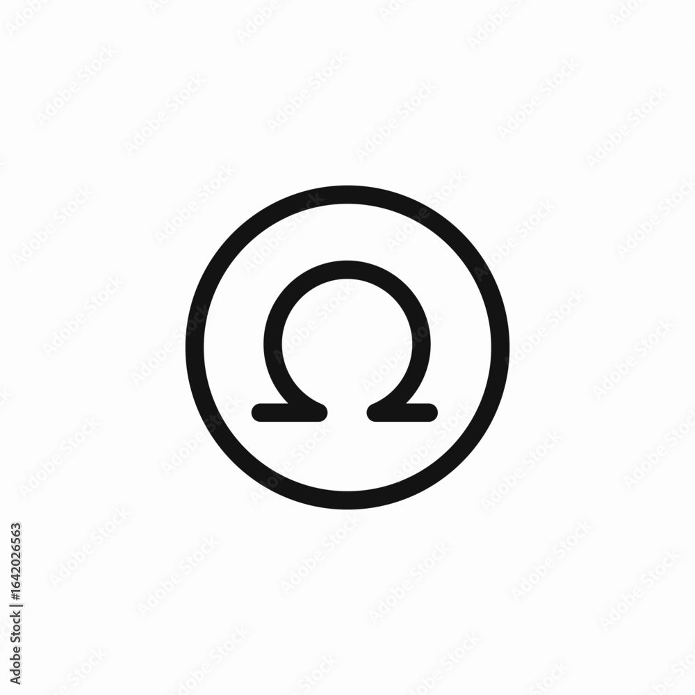 Fototapeta premium ohm symbol in circle icon sign vector
