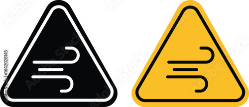 Wind warning signs vector set
