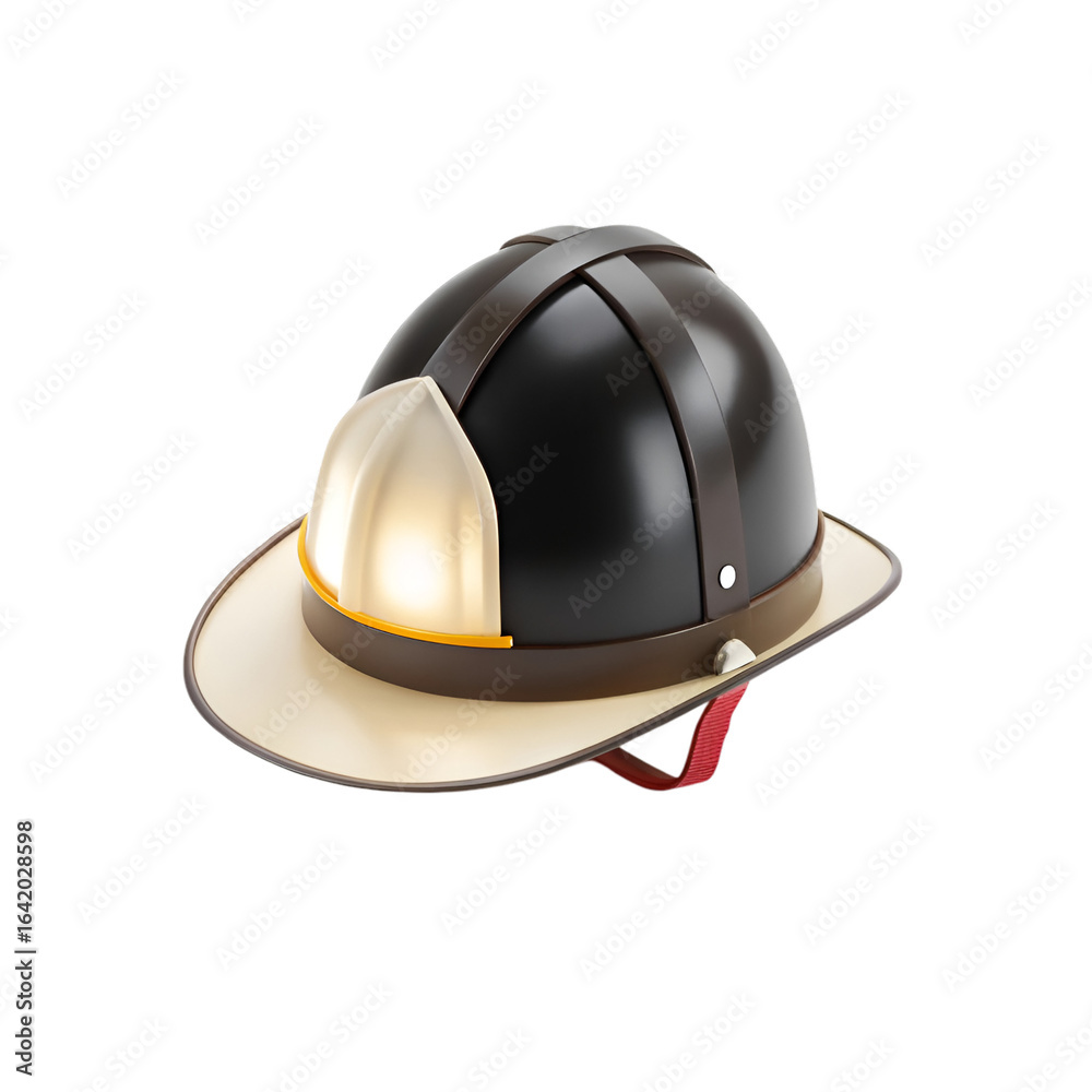 Fototapeta premium Firefighter helmet represented in bold 3d illustration for safety and emergency service themes 