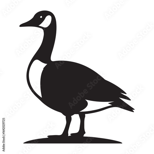 Canada Goose Silhouette Standing by Lakeside