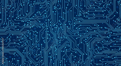 Blue Digital Circuit Board Pattern Abstract Background