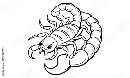 Scorpion t shirt design silhouette and vector line art, high-quality illustration ideal for adult coloring books, art therapy, relaxation and stress relief printable designs