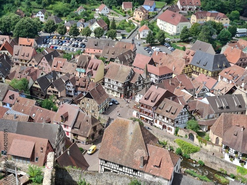 aerial view from Kaysersberg, Alsace, France