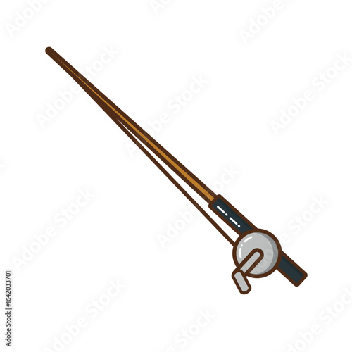 Fishing Rod and Reel: A meticulously crafted fishing rod and reel, depicted in a clean, vibrant graphic, perfectly captures the essence of the sport, the anticipation.