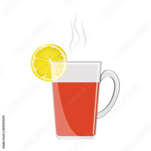 Warm Lemon Tea: A steaming glass of freshly brewed tea, infused with the bright zest of a lemon slice, sits invitingly. Evoking a sense of comfort and tranquility.