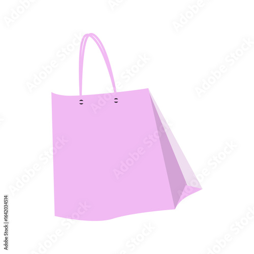 Simple Pink Shopping Bag: A clean, vibrant illustration of a pale pink shopping bag, perfectly capturing the essence of everyday retail and casual shopping trips. 