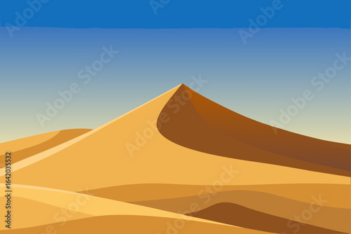 Clean Vector Illustration Sand Dune With Gentle Hills