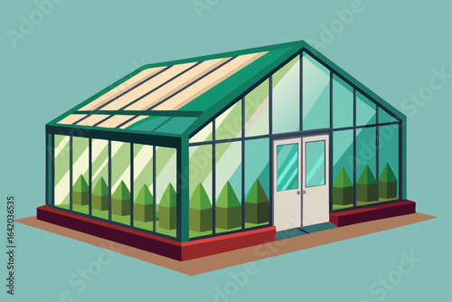 Gradient Flat Vector Style Greenhouse With Simple Background