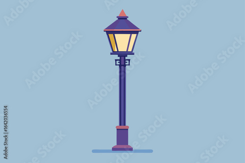 Gradient Flat Vector Style Lantern Post With Simple Design