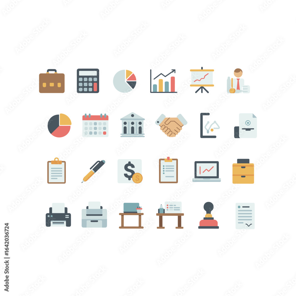 Collection of business and finance icons for presentations and websites Collection of business and finance icons for presentations and websites