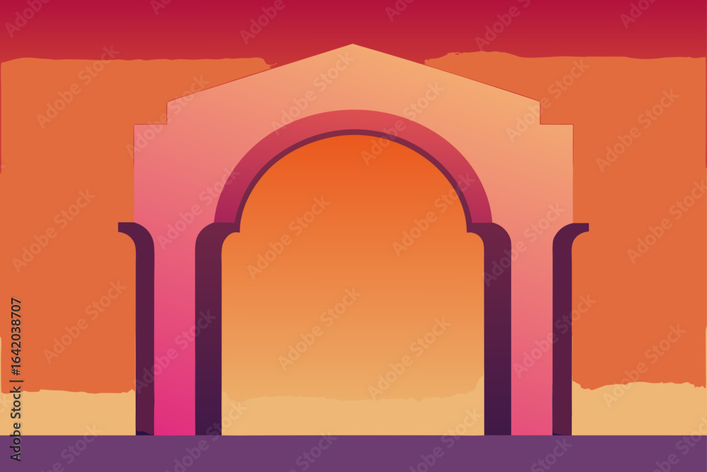 Fototapeta premium Smooth Gradient Vector Style Archway With Simple Gradients