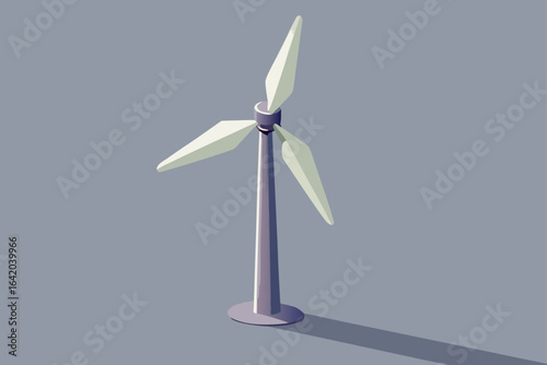 Subtle Texture Vector Style Wind Turbine With Soft Light