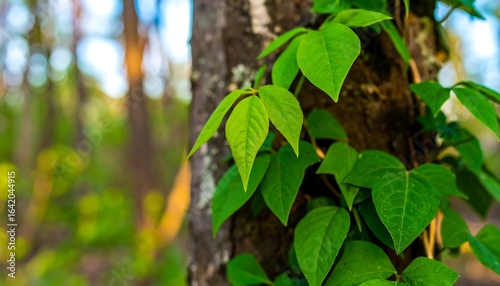 Wallpaper Mural Green foliage on tree trunk Torontodigital.ca