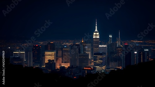 Wallpaper Mural A city skyline illuminated at night with long exposure and deep blue tones. Torontodigital.ca