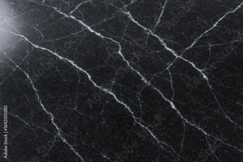 Elegant Black Marble Texture with White Veins, High-Resolution Background for Interior Design and Architectural Visualization