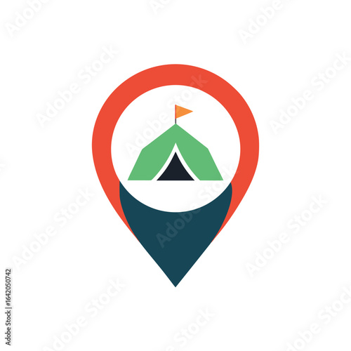 Free Download Travel Tent Inside Location Marker Logo Design - GFXLoad