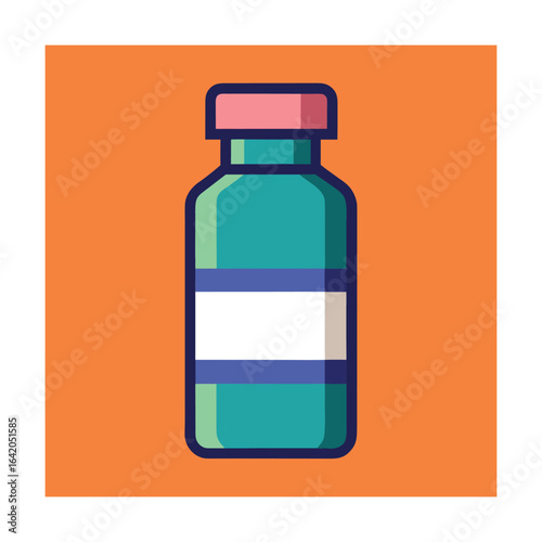 Covid 19 Vaccine Bottle with Cool Tones