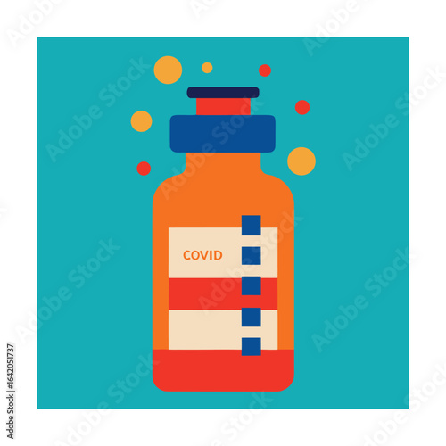 Covid 19 Vaccine Bottle with Small Air Bubbles