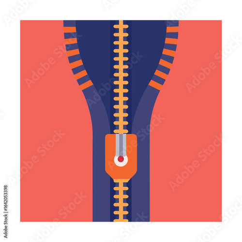 Minimalistic Closed Zipper Vector Design