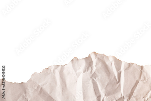 Torn crumpled paper edge with transparent background
