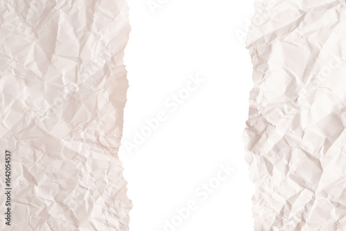 Torn crumpled paper with transparent center
