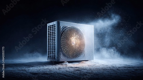 Wallpaper Mural The heat pump, enveloped by a frosty atmosphere, suggests energy-efficient climate control. Torontodigital.ca