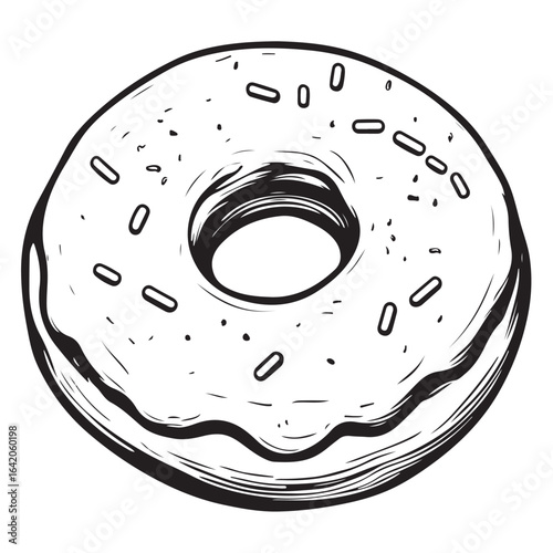 donut set line art silhouette vector illustration 