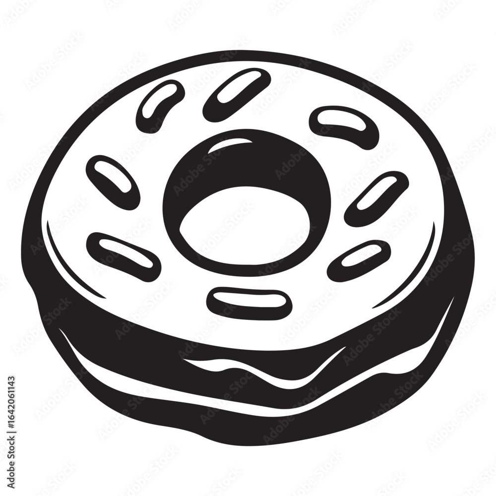 Fototapeta premium donut set line art silhouette vector illustration 