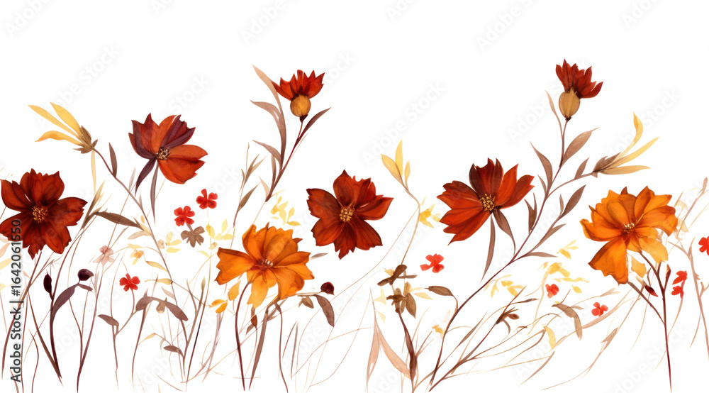 Obraz premium PNG Brown flowers backgrounds pattern plant.