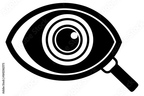 The spiral target symbol features a red arrow inside a vector magnifying glass icon, representing a focused business search