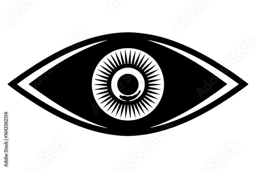 Abstract spiral human iris eyeball turbine fan icon vector illustration