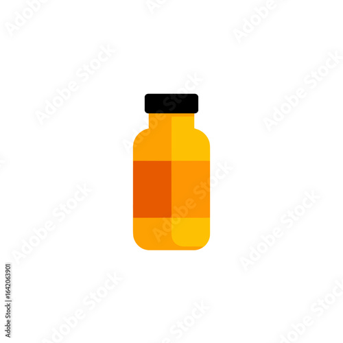 Isolated illustration of a stylish bright orange medicine bottle