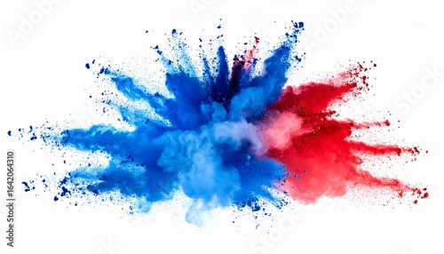 Leuchtende Farbwolke Rot Weiß Blau