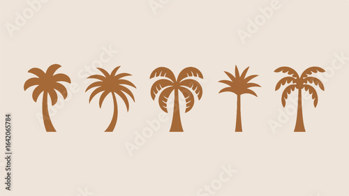 Minimalist Palm Tree Silhouettes in a Tropical Landscape for Summer Vacation Vibes and Beach Getaways with Pastel Background