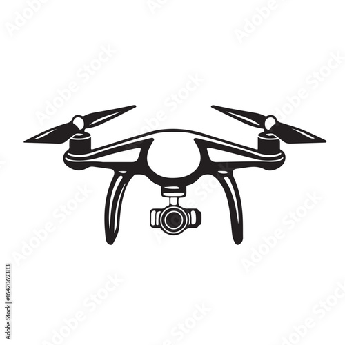 drone icon, drone silhouette vector illustration-simple silhouette illustration of drone, perfect for drone logos and icons