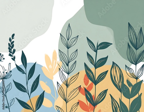 Abstract floral background with soft color palettes