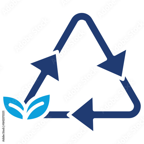 Recycle Flat Blue Icon