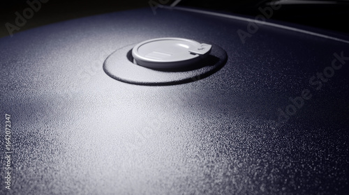 car fuel cap with matte finish texture