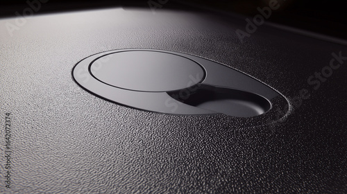 car fuel cap with matte finish texture