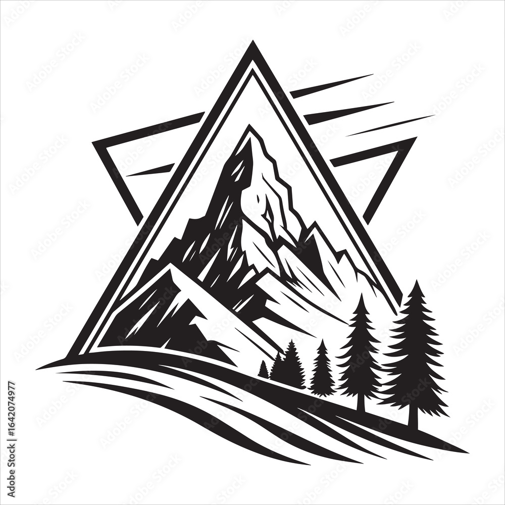 Fototapeta premium abstract mountain peak logo