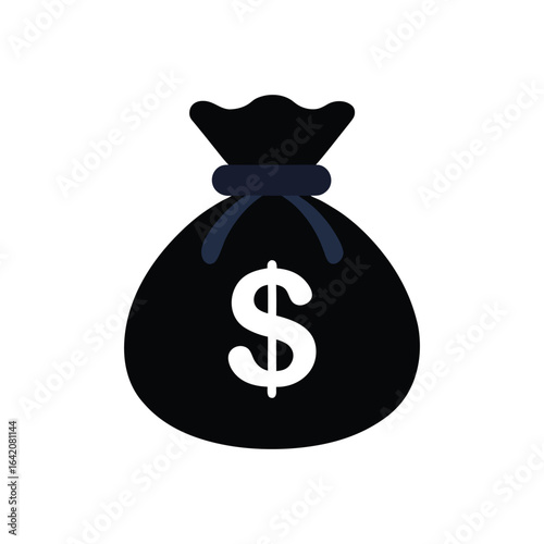 money bag with dollar sign money sack silhouette vector on a white background