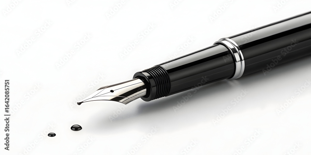 Fototapeta premium Refillable pen mockup splitting into ink streams