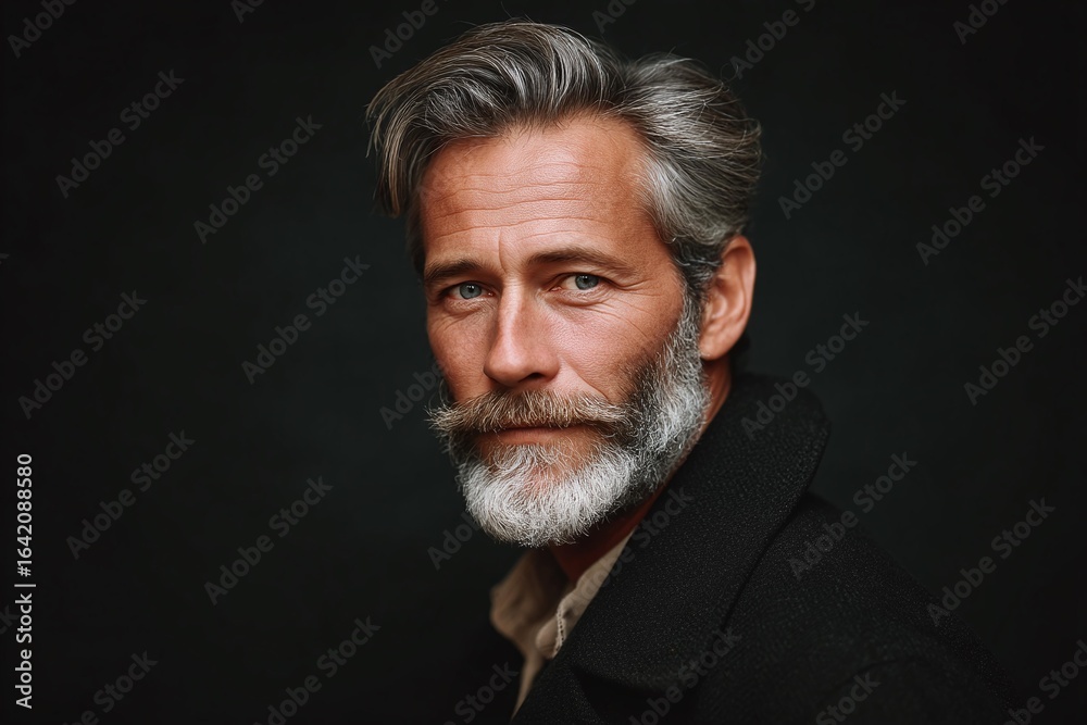 Fototapeta premium Close Up Portrait of a Gray-Haired Man