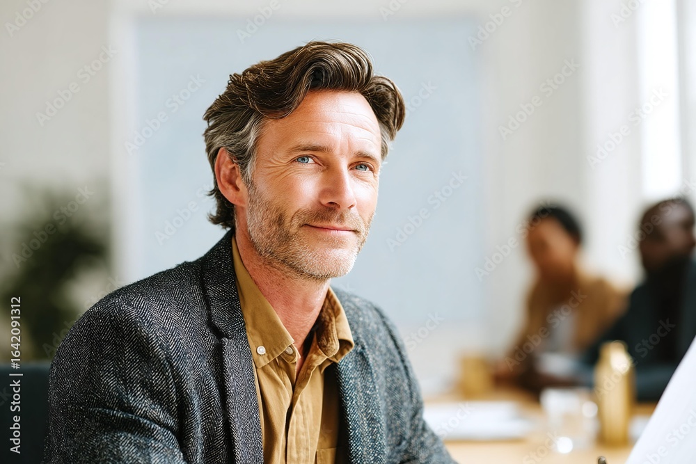 Obraz premium Caucasian Business Meeting Man Portrait
