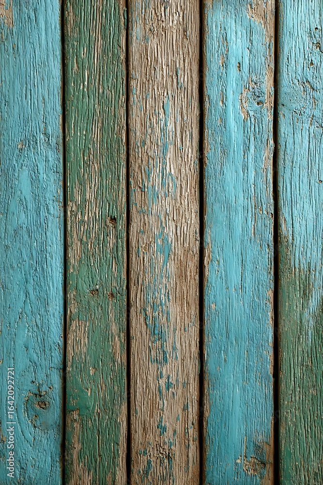 Naklejka premium Vertical blue-green wood-grain pattern in retro natural style