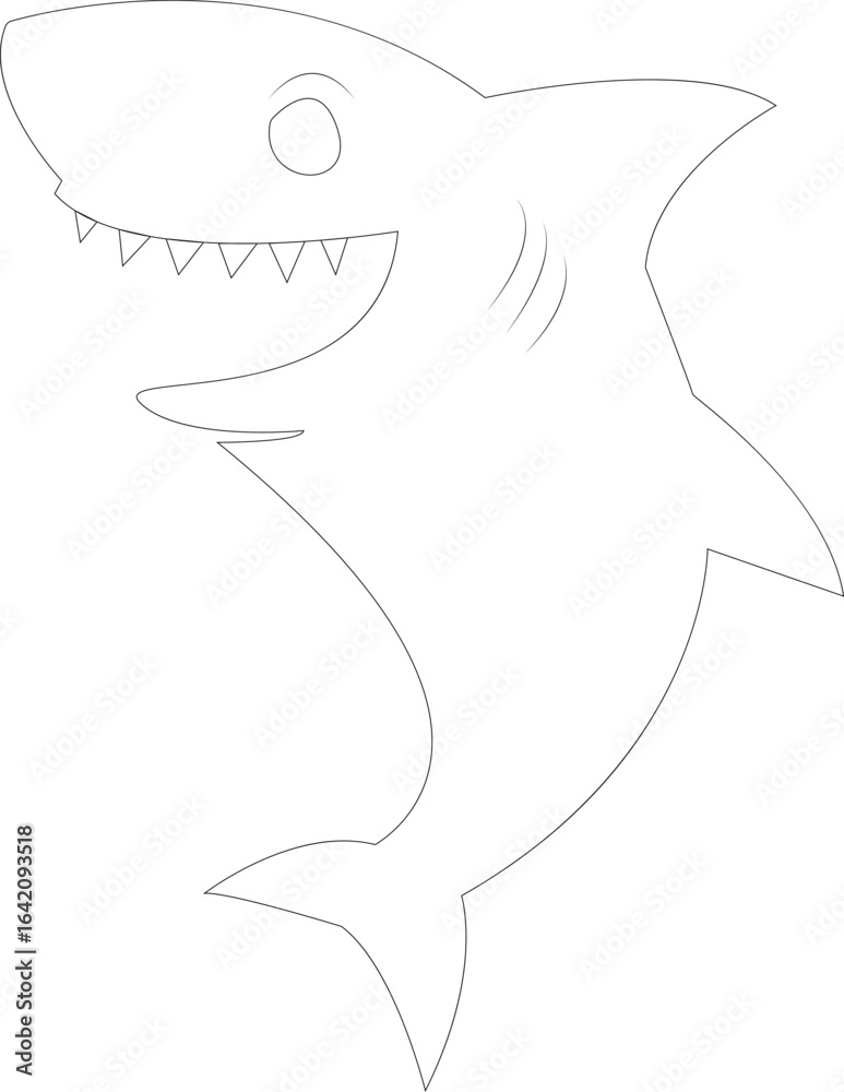 Obraz premium Smiling shark with sharp teeth and fins ocean animal